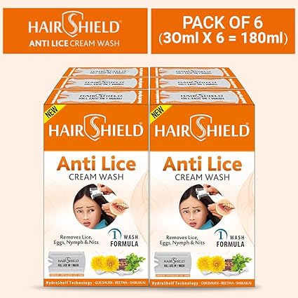 Hairshield Anti Lice Cream Wash Men & Women, Pack of 6