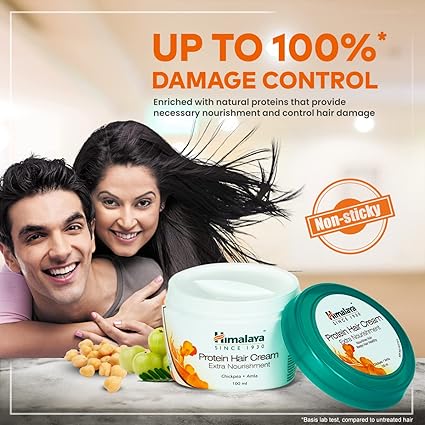 Himalaya Protein Hair Cream Controls Hair Damage & Improves Hair Conditioning With Chickpea & Amla For Women & Men