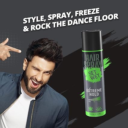 Set Wet Hair Spray for Men Extreme Hold No Sulphate No Paraben