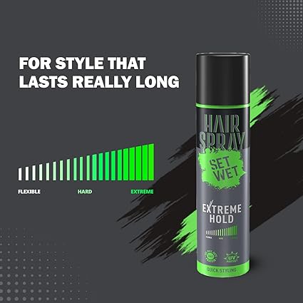 Set Wet Hair Spray for Men Extreme Hold No Sulphate No Paraben