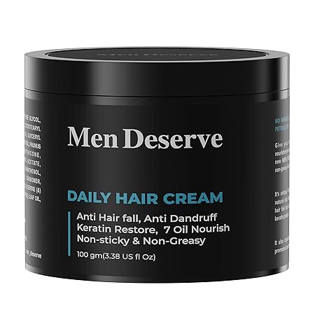 Men Deserve Daily Hair Cream (7 oil nourish) for Hair fall control | Dandruff Control and Keratin Restore