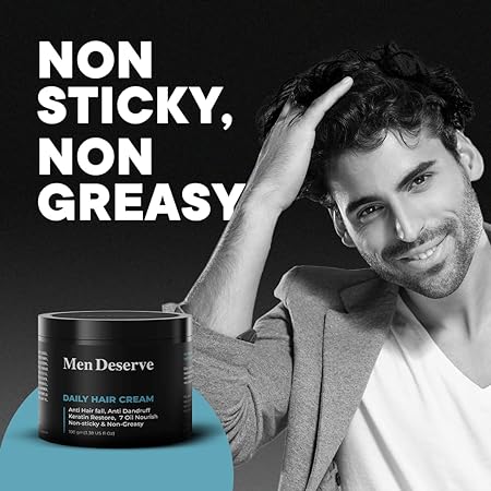 Men Deserve Daily Hair Cream (7 oil nourish) for Hair fall control | Dandruff Control and Keratin Restore