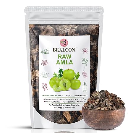 BRALCON Organic Raw Reetha Amla Shikakai Bhringraj Hibiscus Combo