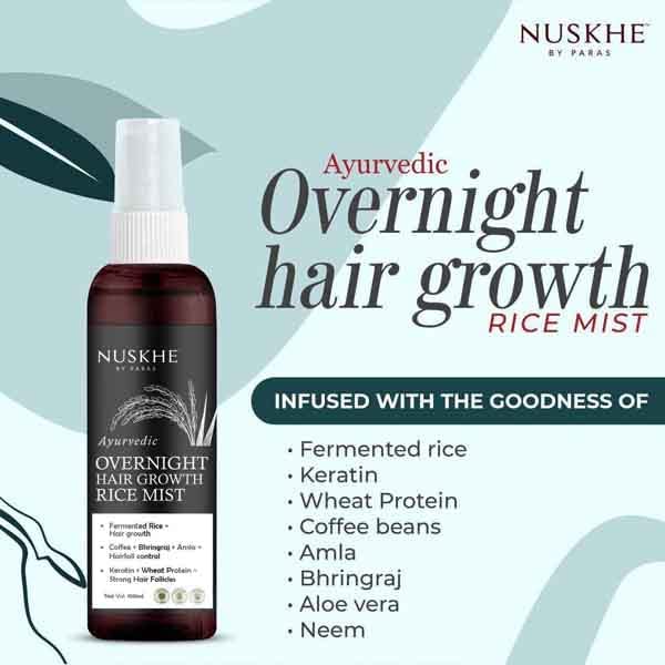 Nuskhe by Paras Ayurvedic Overnight Hair Growth Rice Mist for Extreme Hair Growth