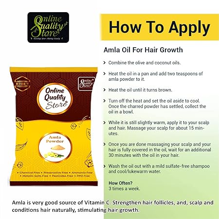 Online Quality Store Amla powder Organic Amla Indian Gooseberry Powder for Hair & Skin