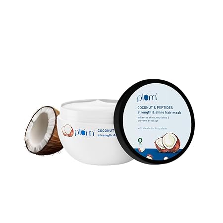 Plum Coconut Hair Mask For Rough, Dry and Frizzy Hair With Coconut Oil, Peptides & Shea Butter Hair Spa for Women & Men