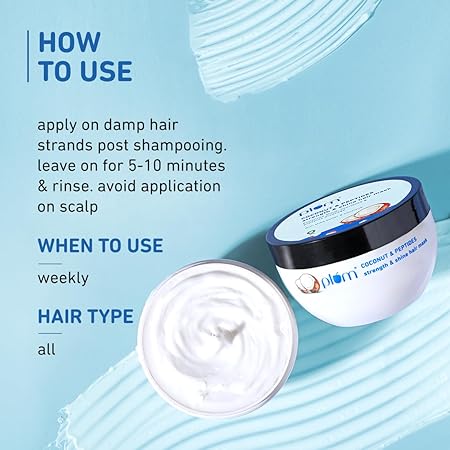 Plum Coconut Hair Mask For Rough, Dry and Frizzy Hair With Coconut Oil, Peptides & Shea Butter Hair Spa for Women & Men