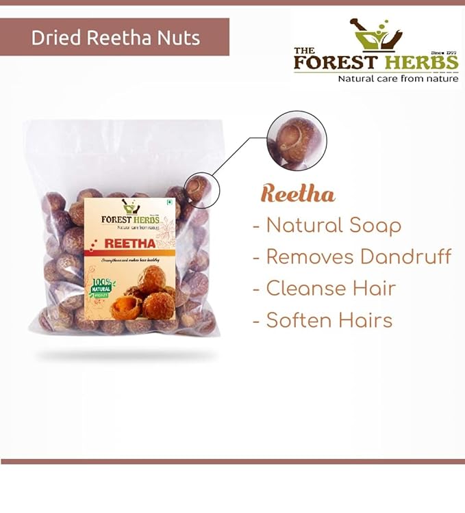 The Forest Herbs Natural Care From Nature Organic Whole Dried Amla, Reetha, Shikakai Raw Form for Hair Care Combo, Pack of 3