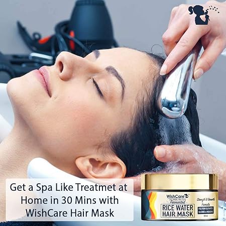 WishCare Fermented Rice Water Hair Mask For Dry & Frizzy Hair - Strength & Growth Formula Free from Mineral Oils | Sulphates & Paraben For All Hair Types