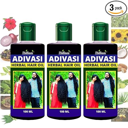 Adivasi Herbal Hair Oil Organics Adivasi Hair Oil Repair & No Frizz, Pack of 3