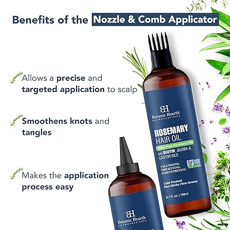 Botanic Hearth 100% Pure Rosemary Oil For Hair Growth Infused With Biotin Hair Strenghtening Treatment