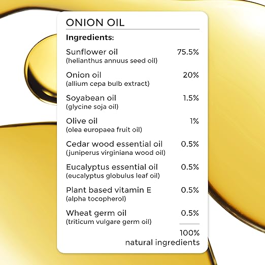 Brillare Onion Hair Oil with the Goodness of Cedar Wood & Sunflower Oil Helps in Hair Fall Control