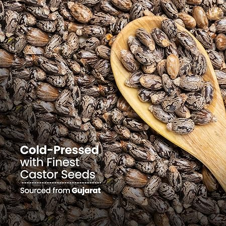 Nat Habit Cold Pressed 100% Pure Castor (Arandi) Oil for Skin & Hair With Vitamin E, Omega-6 & 9, Mineral Free & Preservative Free