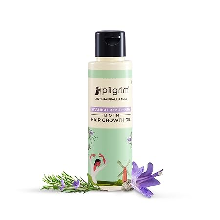 Pilgrim Spanish Rosemary & Biotin Hair Growth Oil to Control Hair Fall & Strengthens Hair