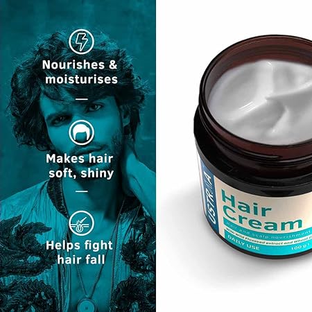 Ustraa Hair Cream for Men For Daily Use with Light Hold- Style & nourishment Wheat Germ Oil Wild Flax Seed Extracts