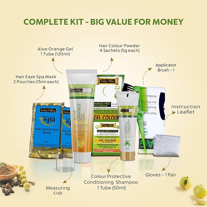 INDUS VALLEY Damage Free Natural Gel Hair Colour for Women Black 1