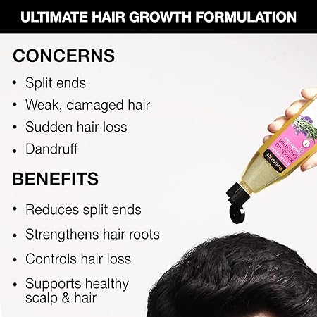 Soulflower Rosemary Lavender Hair Oil For Healthy Hair, Scalp Nourishment, Hair Growth