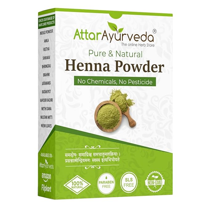 Attar Ayurveda Natural Henna powder for hair Colour and Growth