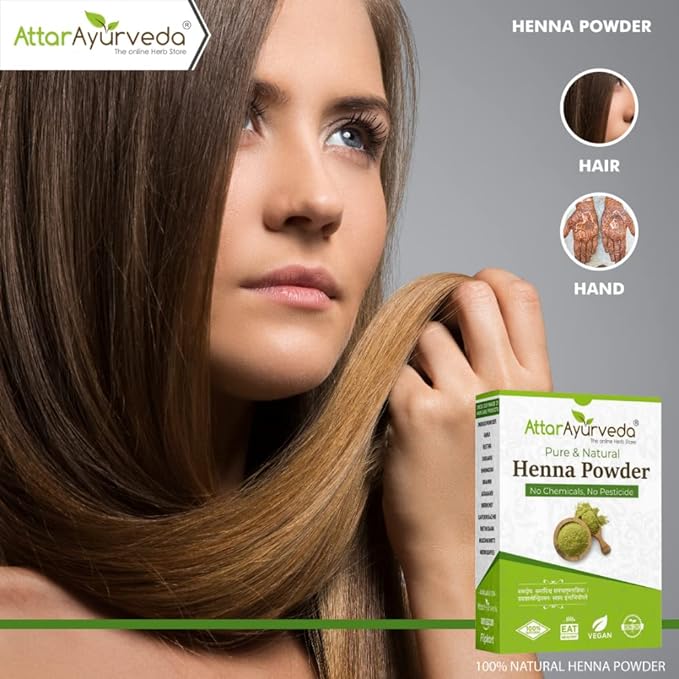 Attar Ayurveda Natural Henna powder for hair Colour and Growth
