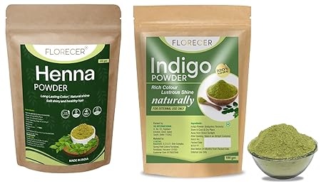 Florecer Indigo Powder Organic For Hair + Florecer Henna Powder For Hair+
