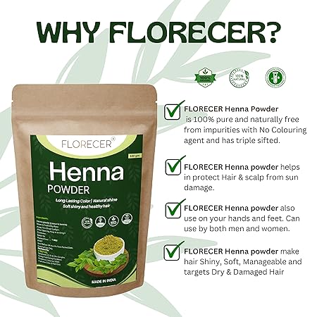 Florecer Indigo Powder Organic For Hair + Florecer Henna Powder For Hair+
