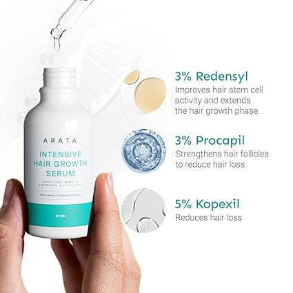 Arata Intensive Hair Growth Serum - 3% Redensyl | 3% Procapil | Hair Fall Control