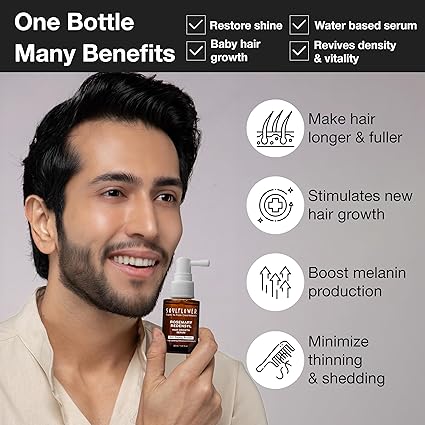 Soulflower Rosemary Redensyl Hair Growth Serum & Anti Greying Booster Concentrate