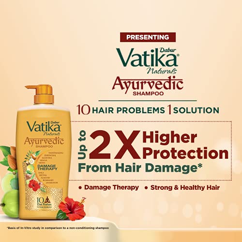 Dabur Vatika Ayurvedic Shampoo Damage Therapy No Parabens