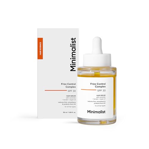 Minimalist SPF 30 Hair Serum For Frizzy Hair With Keratin, Argan Oil & Ceramides Leave In Serum