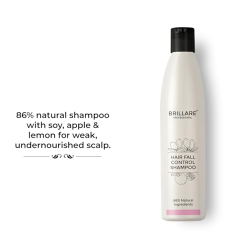 Brillare Professional Hair Fall Control Shampoo, Natural Anti Hair Fall & Hair Growth Shampoo with Soyabean & Vital Plant Extracts for Better Hair Holding