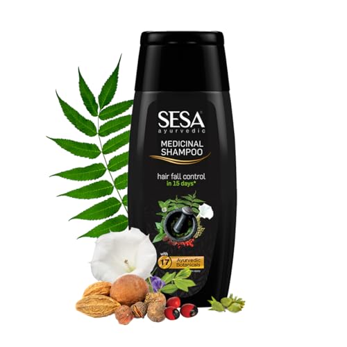 SESA Ayurvedic Medicinal Shampoo Hairfall Control Anti-Dandruff Shampoo Infused With 17 Ayurvedic Herbs Smooth & Shiny Hair Shampoo