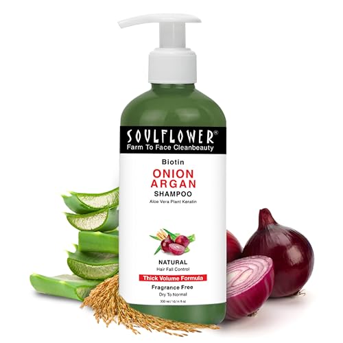 Soulflower Onion Shampoo Promotes Hair Growth | Hair Fall Control | Healthy Scalp | Nourishment | Dandruff Care