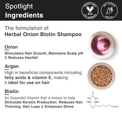 Soulflower Onion Shampoo Promotes Hair Growth | Hair Fall Control | Healthy Scalp | Nourishment | Dandruff Care