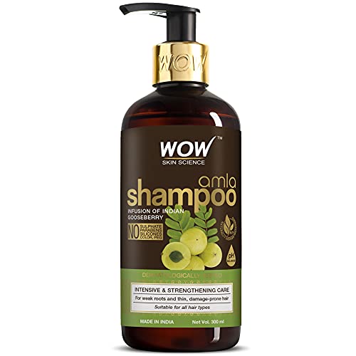 WOW Skin Science Amla Shampoo For Weak | Thin and Damage Prone Hair Provide Healthy | Nourished and Strong Hair For Men & Women