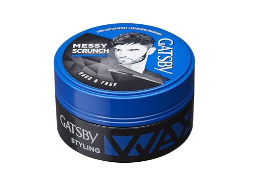 Gatsby Hair Styling Wax Hard & Free | For Messy Scrunch Style | Non Sticky | Anytime Re-Stylable & Easy Wash Off