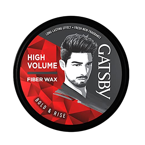 Gatsby Styling Fiber Hair Wax Bold & Rise High Volume, Natural Finish, Strong Hold, Anytime Re-Stylable & Easy Wash Off