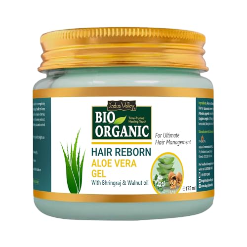 INDUS VALLEY Bio Organic Hair Reborn Aloe Vera Gel With Bhringraj & Walnut Oil For Ultimate Hair Management