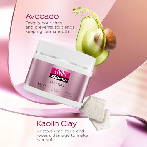 Livon Style Pro Hair Clay Wax for Women & Men Sculpt & Style with Matte finish 24 Hour Definition All Hair Types