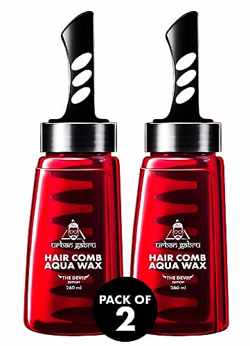 Urbangabru Aqua Hair Wax Strong Hold Wet look & Shiny Finish All Day, Pack of 2