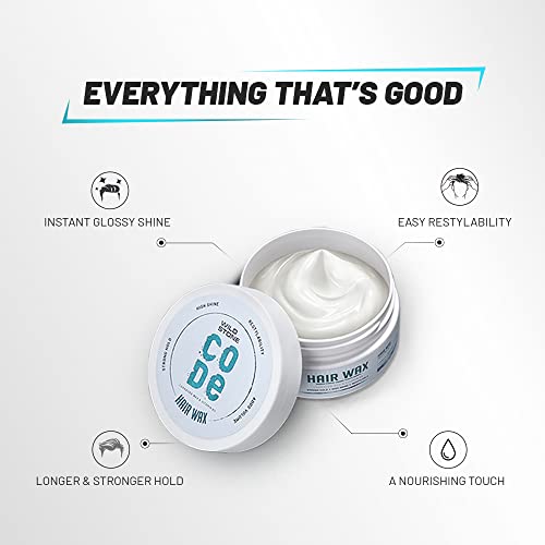 Wild Stone CODE Hair Styling Wax for Men Long Lasting Strong Hold