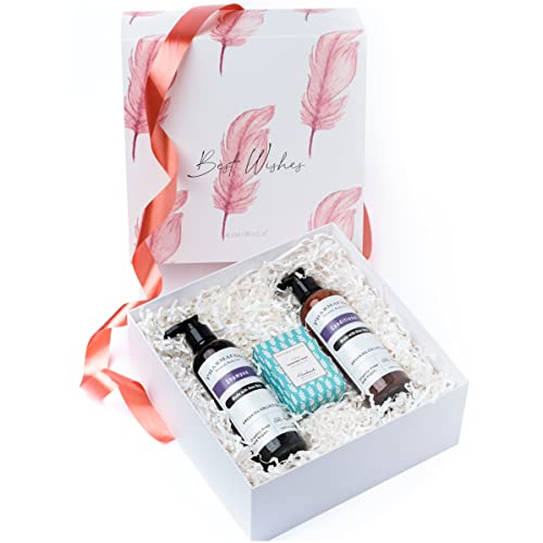 Kimirica Argan and Lavender Paradise Luxury Bath and Body Care Premium Gift Box | Shampoo | Conditioner | Soap + +