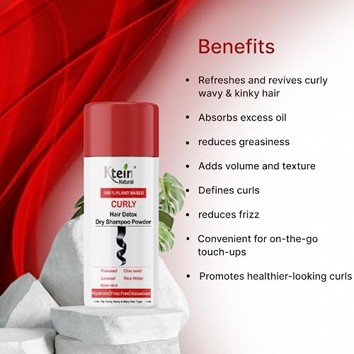 Ktein Natural 100% Plant Based Hair Detox Dry Shampoo Powder for Curly Hair