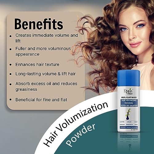 Ktein Natural 100% Plant Based Volumizing | Texturing Hair Detox Dry Shampoo Powder for Thickening Hair