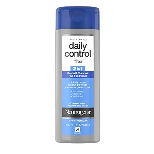 Neutrogena TGel Daily Control 2 in 1 Anti Dandruff Shampoo Plus Conditioner with Vitamin E and Pyrithione Zinc,