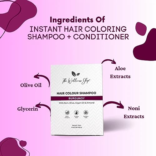 The Wellness Shop | Instant Hair Coloring Shampoo & Conditioner | Burgendy