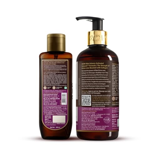 WOW Skin Science Onion Hair Oil With Black Seed Oil Extracts & Onion Oil Shampoo Hair Care Kit