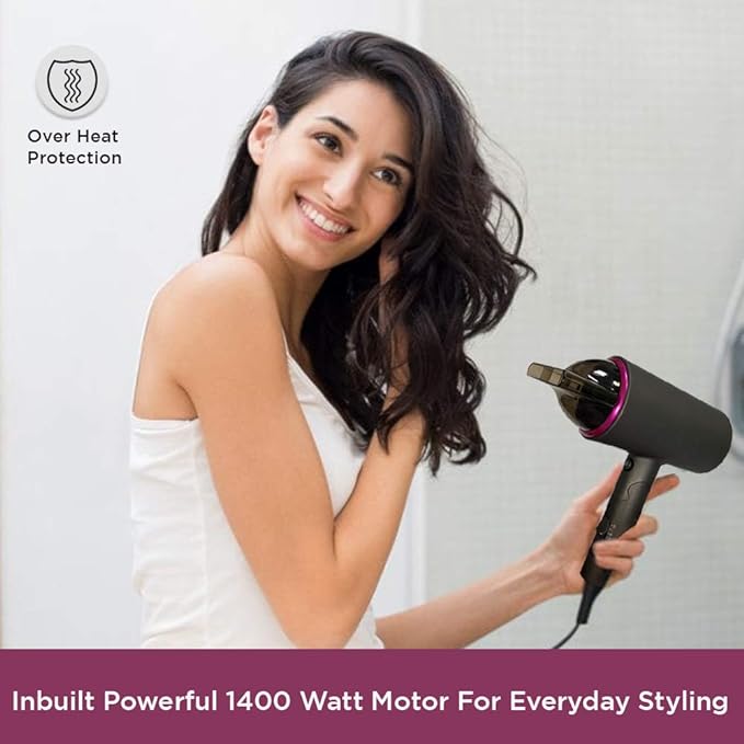 AGARO HD-1214 Premium Hair Dryer with 1400 Watts Motor | Black