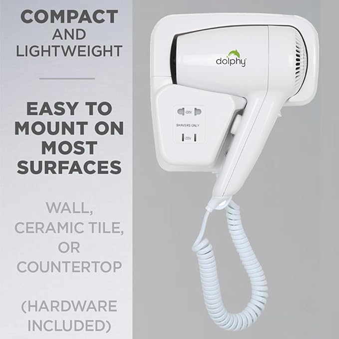 Dolphy Professional 1200 Watts Wall Mounted Hair Dryer Hd-001 | White