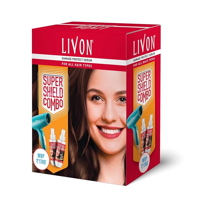Livon Damage Protect Serum For Women & Men (100ml X 2) With Syska Hair Dryer