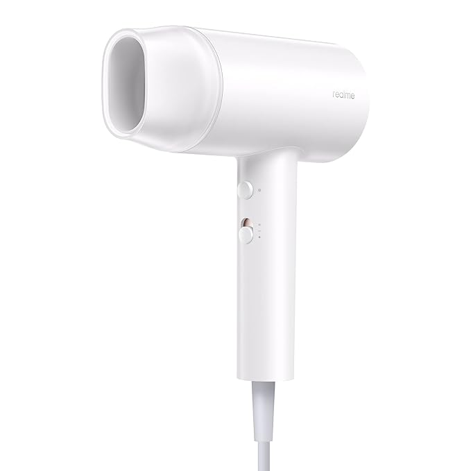 realme Hair Dryer 1400Watts with Ionic Technology | Dual Temperature & Speed Settings | White